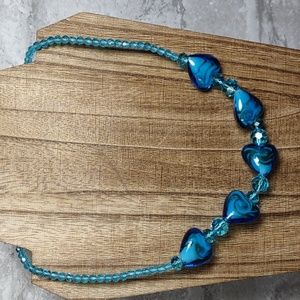 Safari Murano Art Glass Heart Necklace